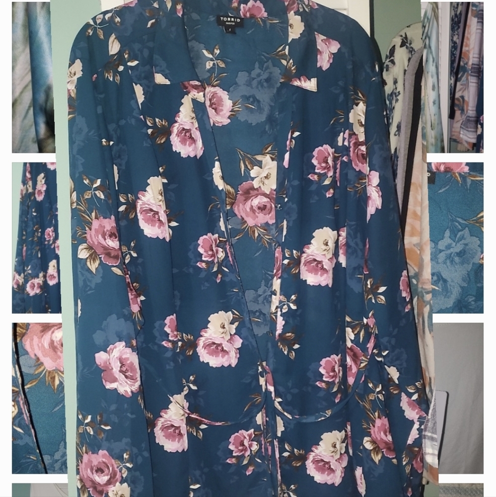 Big Bloom Floral Button Up Oversized Blouse